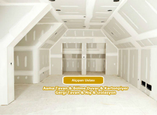 Ahmet Yesevi Alcıpan asma tavan bölme duvar kartonpiyer işleri